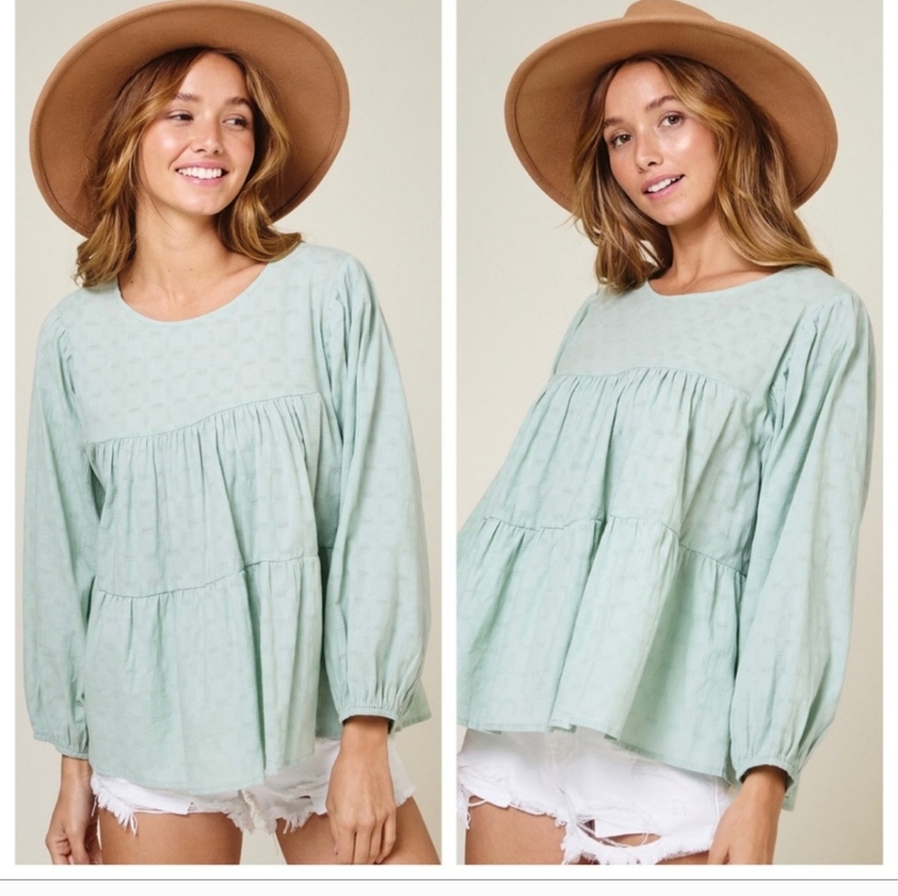 Boho Mint Green Peplum Top – Effortless Spring & Summer Style